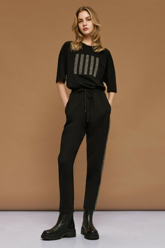 Access Fashion παντελόνι με φάσα στα πλαϊνά