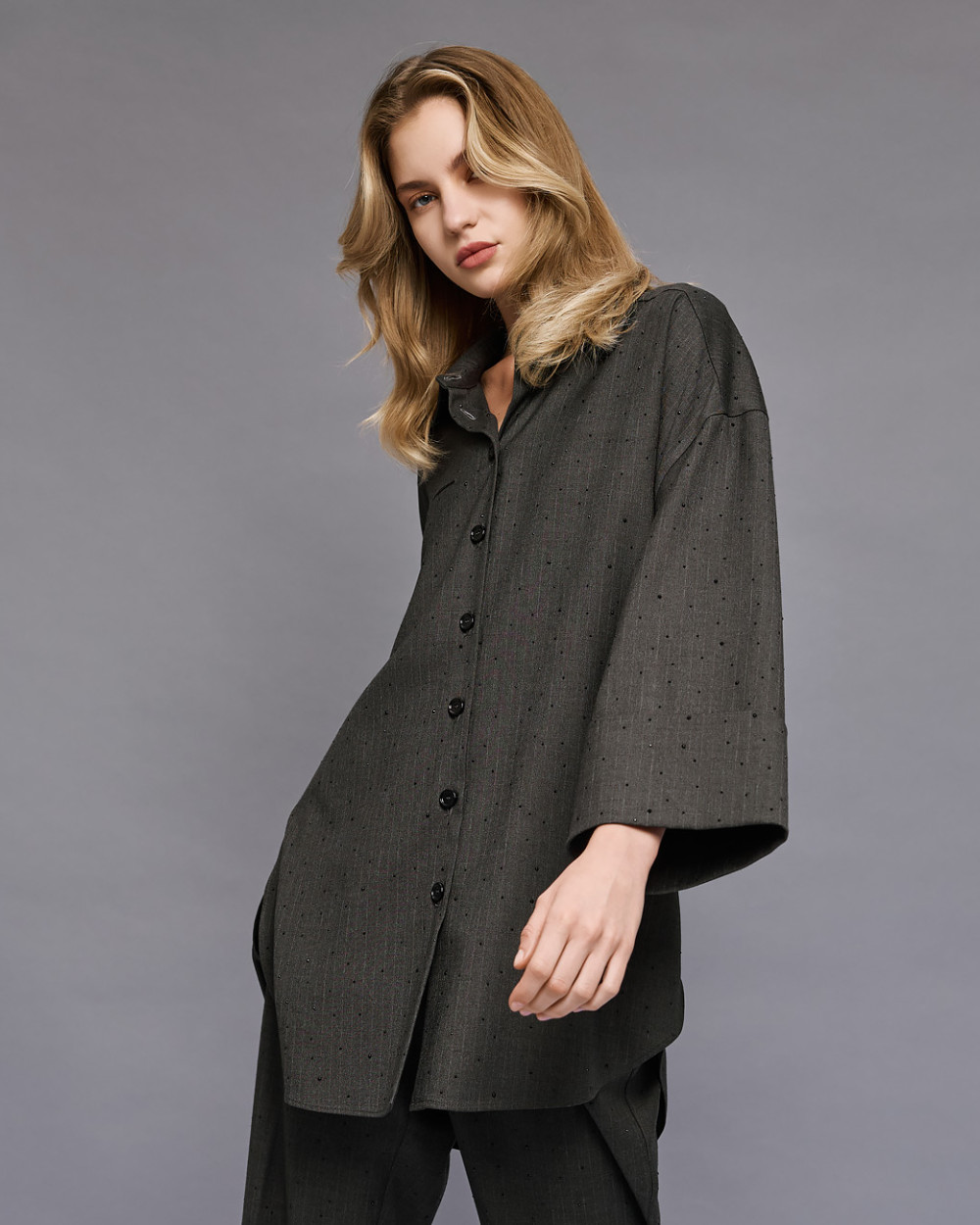 Access Fashion πουκάμισο μακρύ με στρας