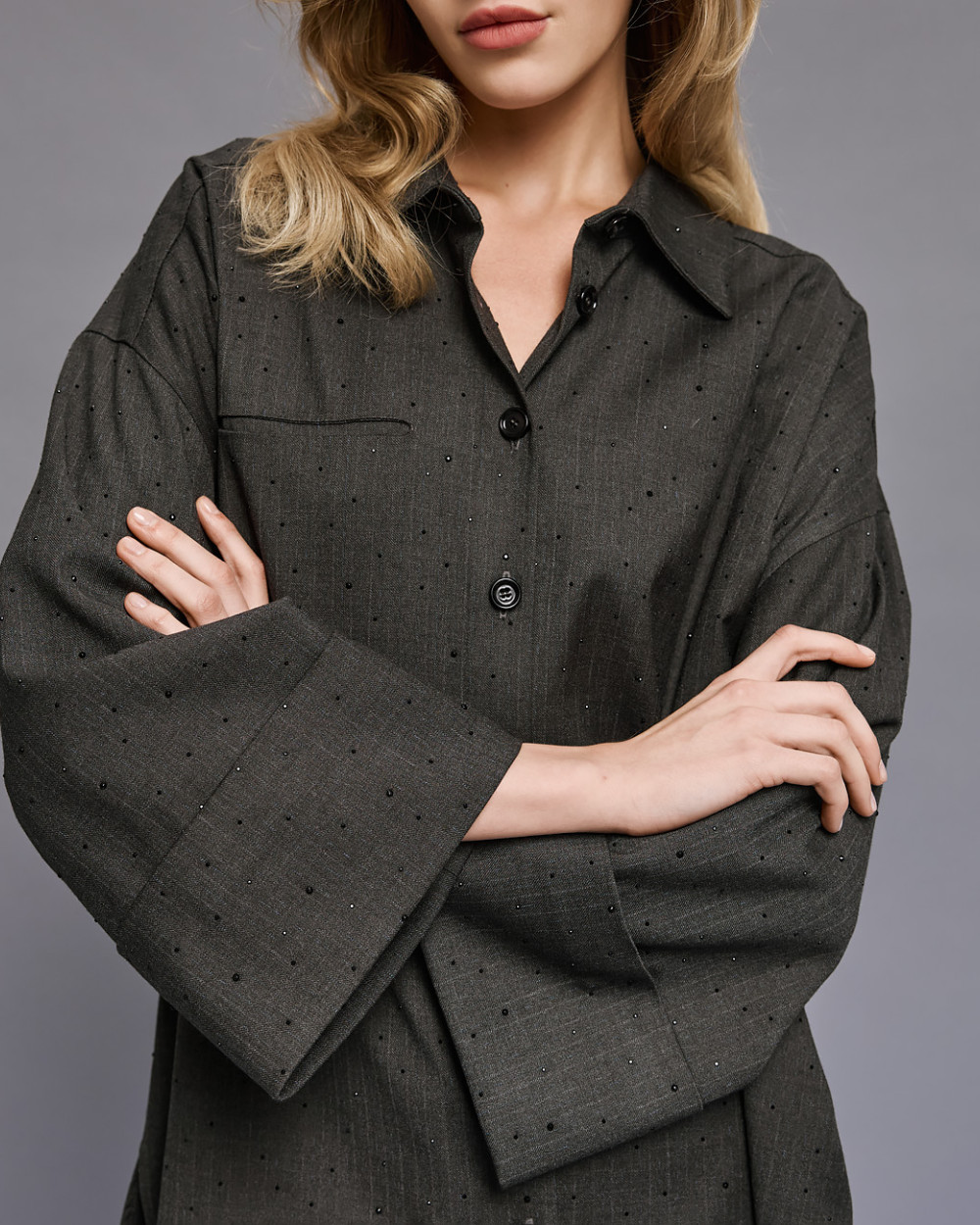 Access Fashion πουκάμισο μακρύ με στρας