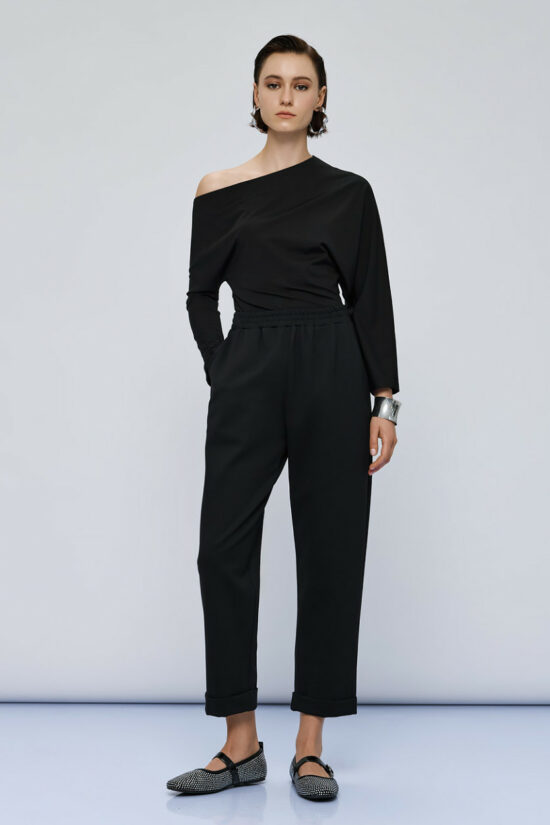 Access Fashion παντελόνι με λάστιχο και ρεβέρ