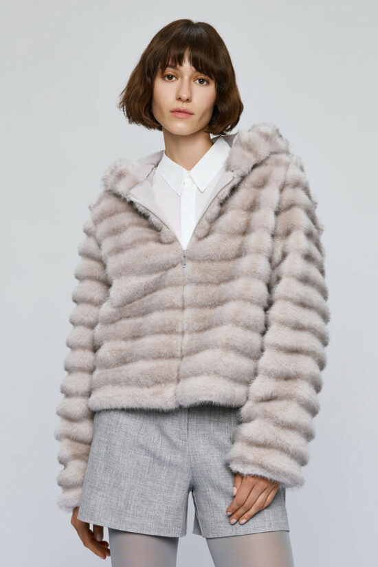 Access Fashion τζάκετ κοντό συνθετική γούνα