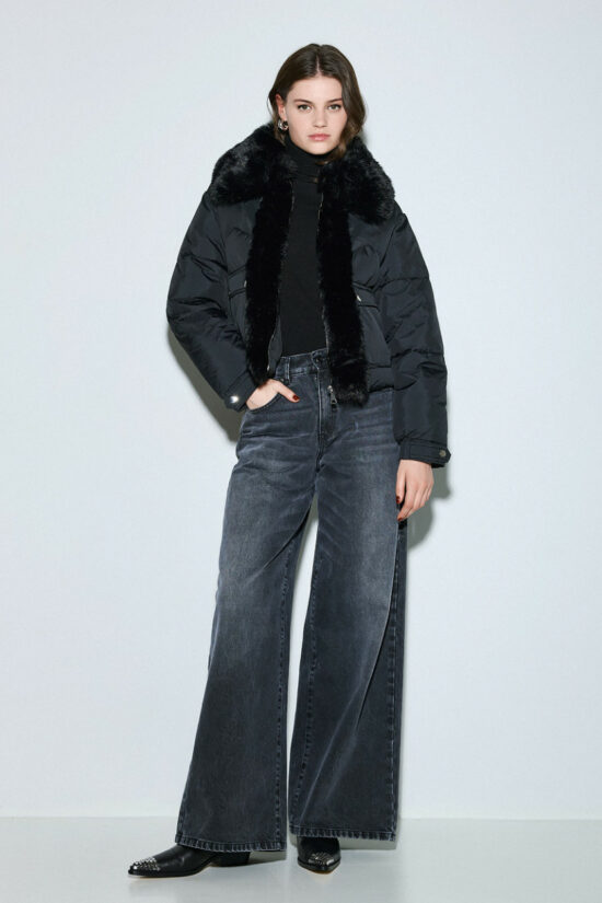 Access Fashion μπουφάν κοντό με συνθετική γούνα