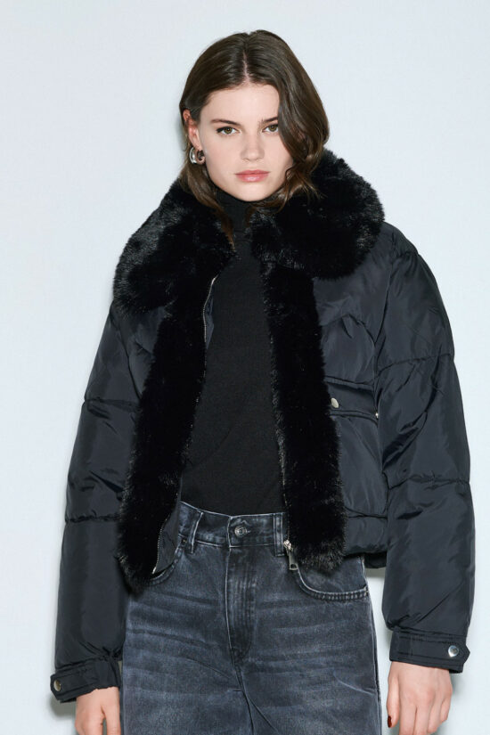 Access Fashion μπουφάν κοντό με συνθετική γούνα