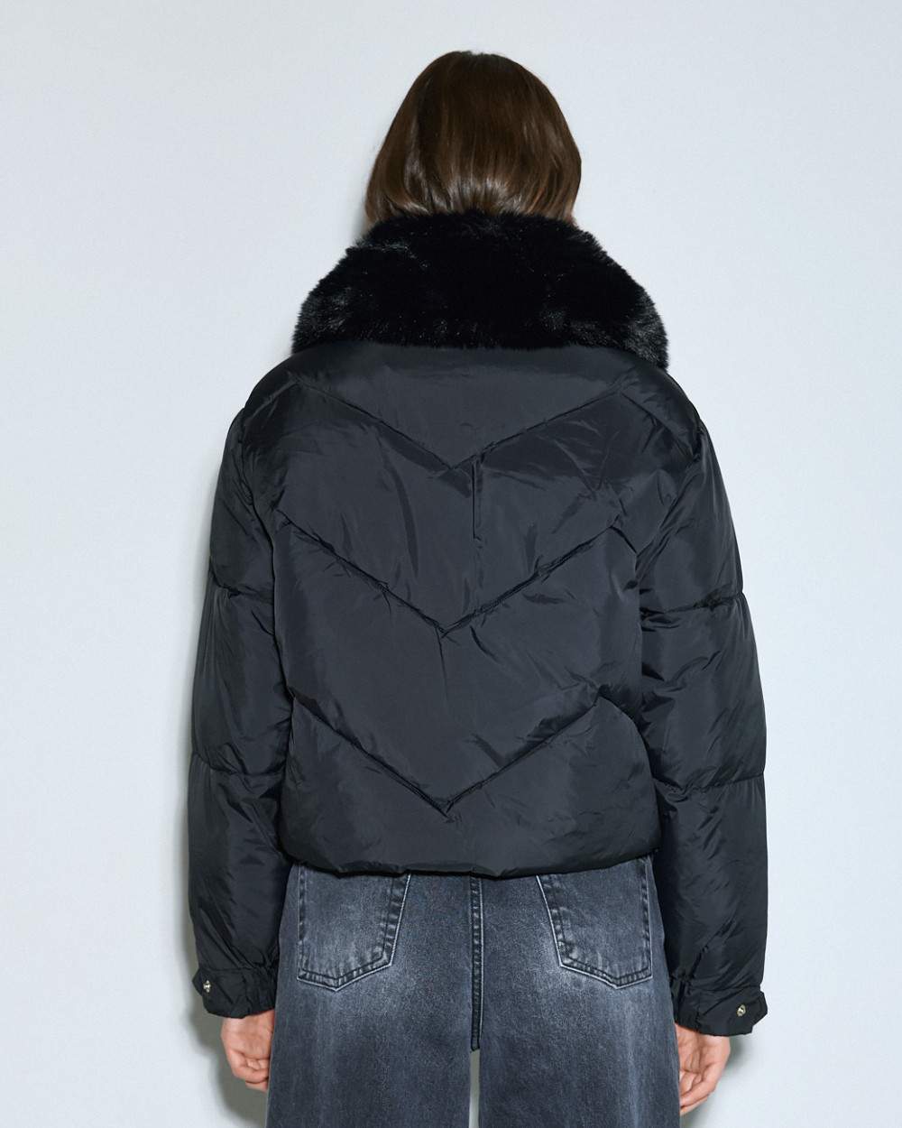 Access Fashion μπουφάν κοντό με συνθετική γούνα