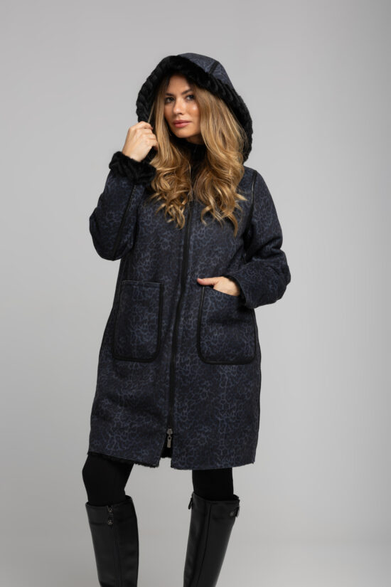 Rever Mile μουτόν double face animal print