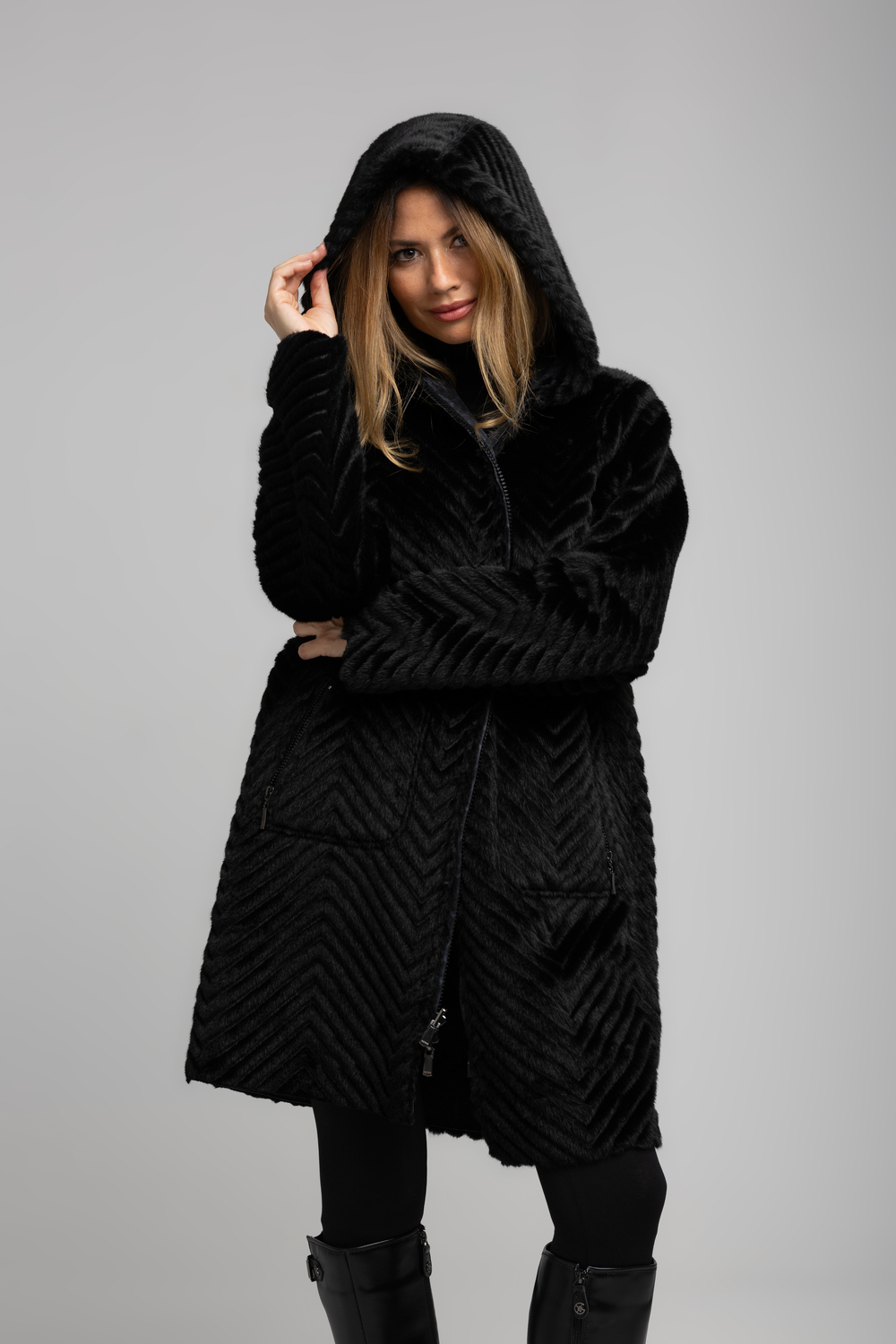 Rever Mile μουτόν double face animal print