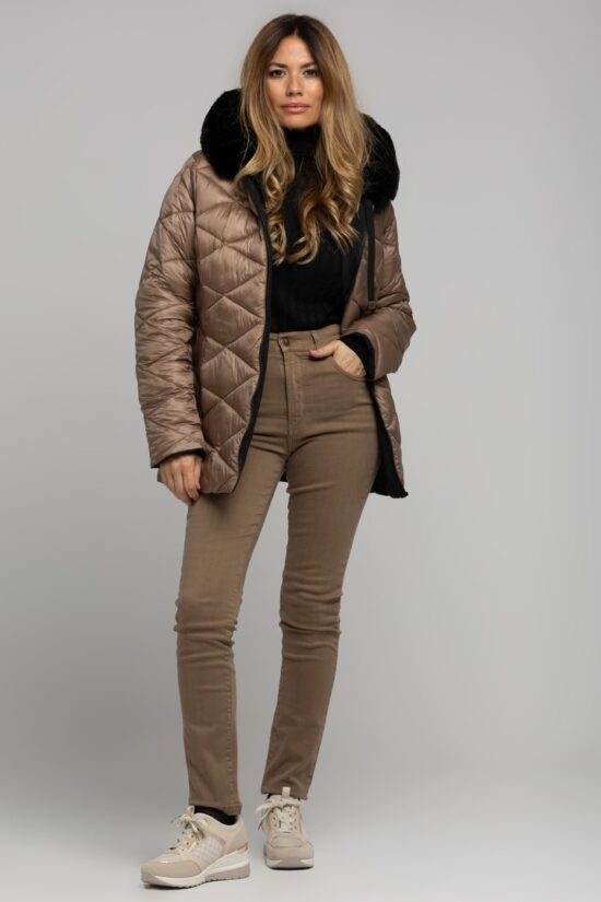 Rever Mile μπουφάν puffer double face με γούνα