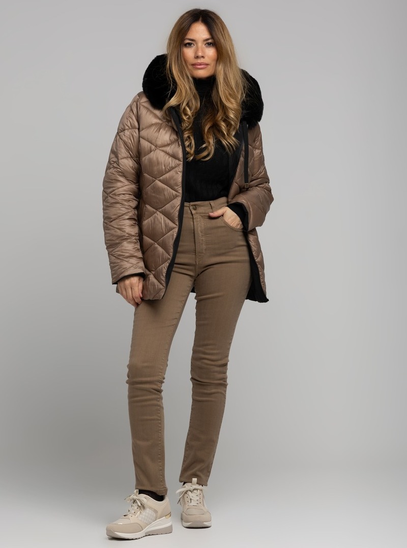 Rever Mile μπουφάν puffer double face με γούνα