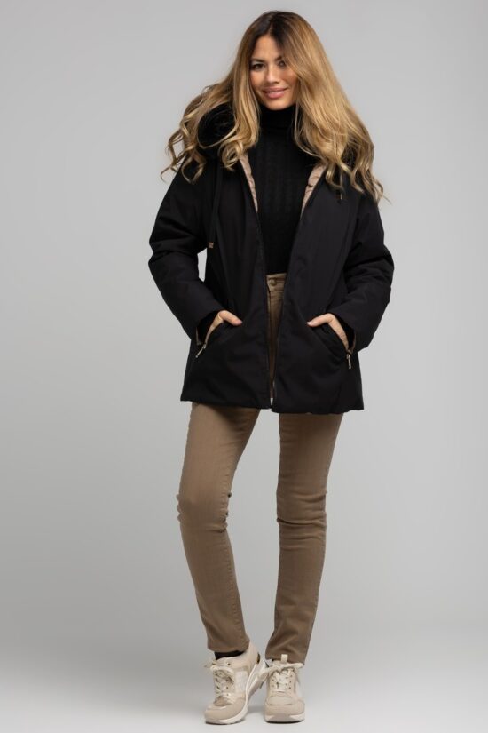 Rever Mile μπουφάν puffer double face με γούνα