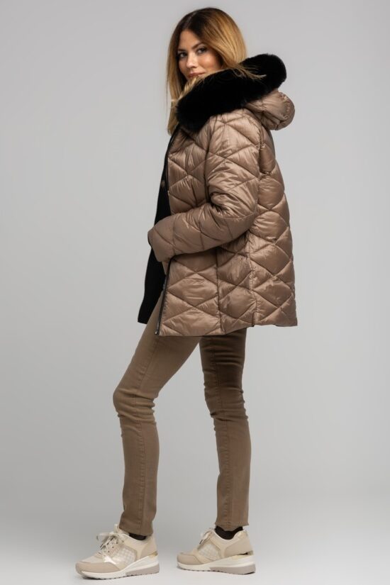 Rever Mile μπουφάν puffer double face με γούνα