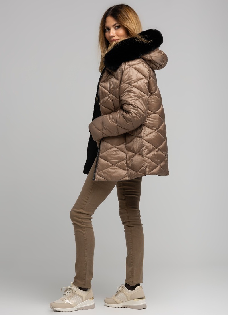 Rever Mile μπουφάν puffer double face με γούνα