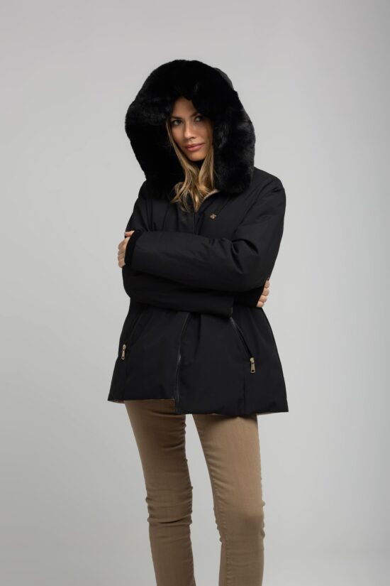 Rever Mile μπουφάν puffer double face με γούνα