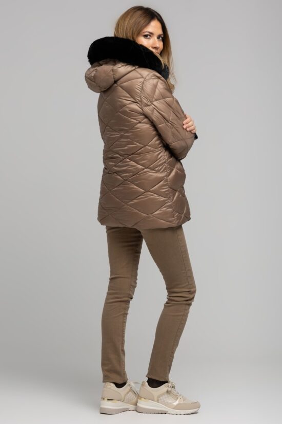 Rever Mile μπουφάν puffer double face με γούνα