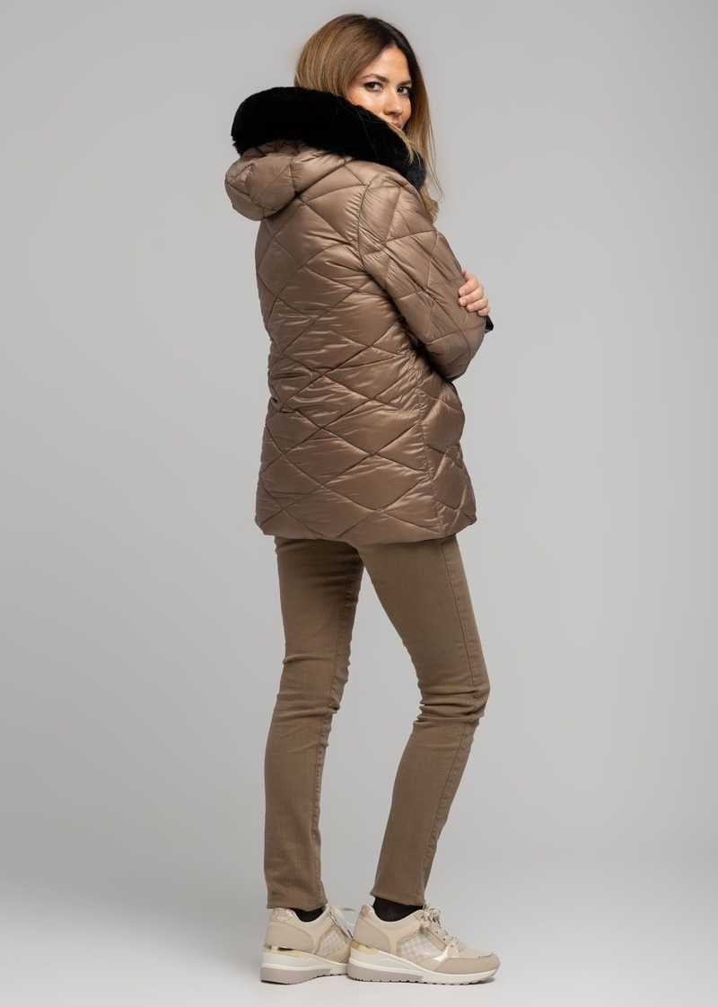 Rever Mile μπουφάν puffer double face με γούνα