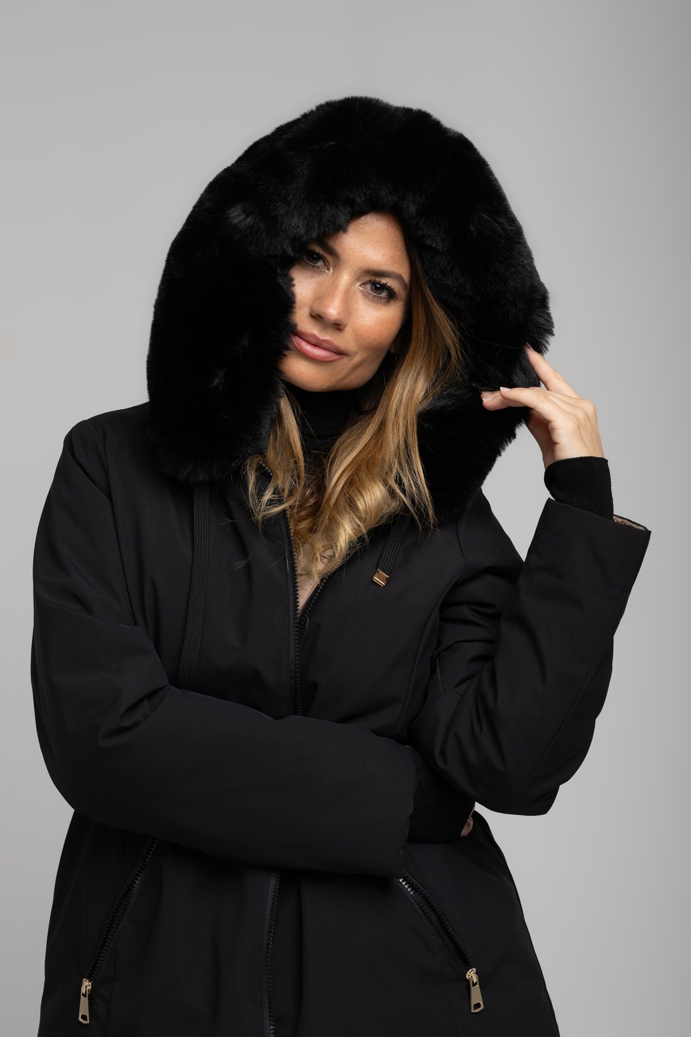 Rever Mile μπουφάν puffer double face με γούνα