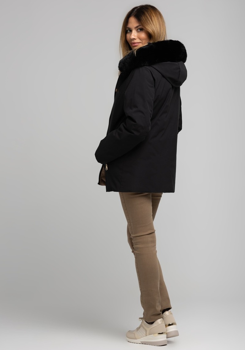 Rever Mile μπουφάν puffer double face με γούνα