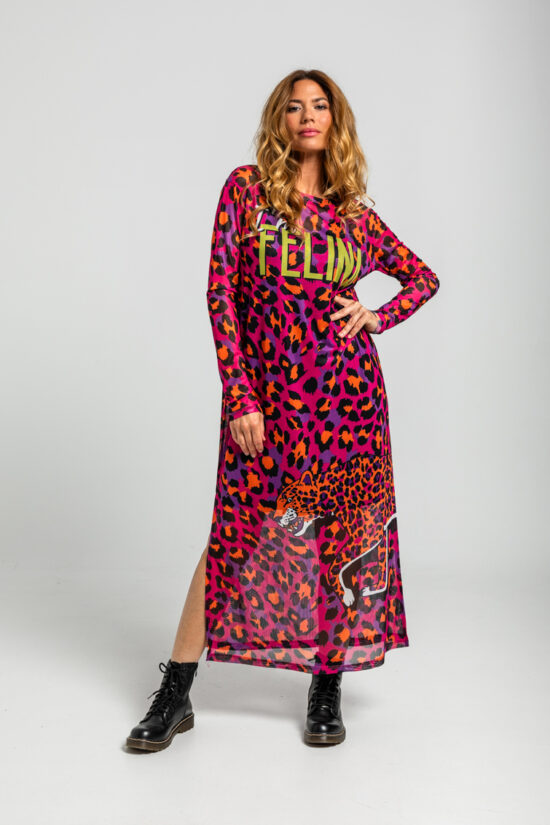 Lolina φόρεμα maxi animal print