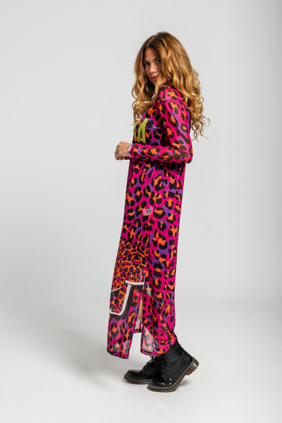Lolina φόρεμα maxi animal print