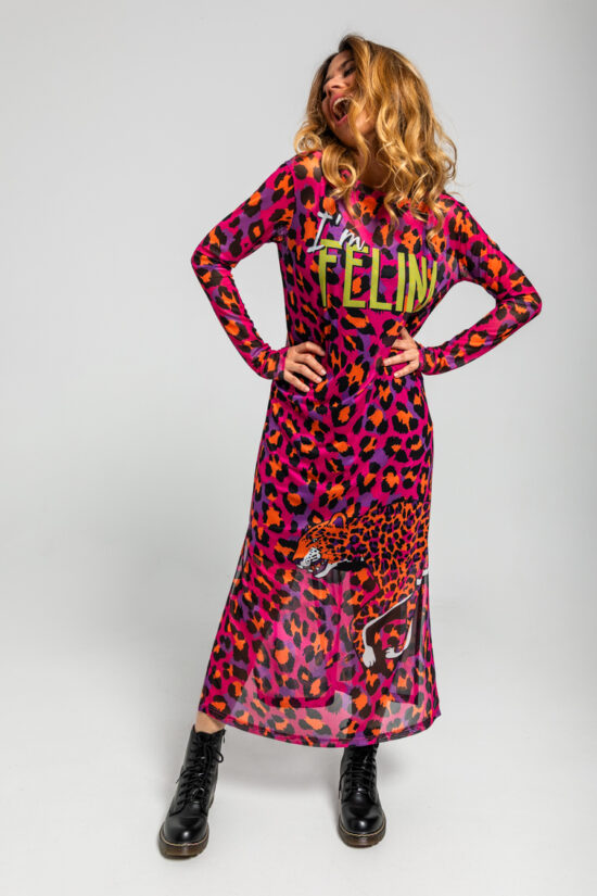 Lolina φόρεμα maxi animal print