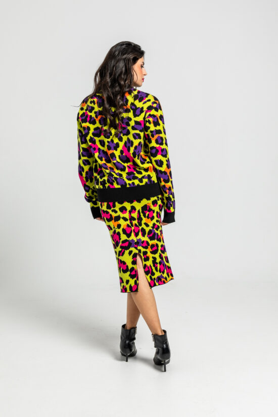 Lolina πλεκτή μπλούζα animal print