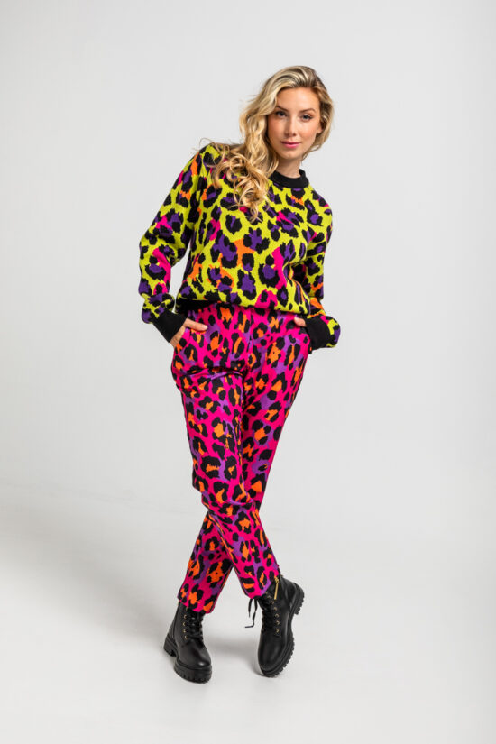 Lolina πλεκτή μπλούζα animal print