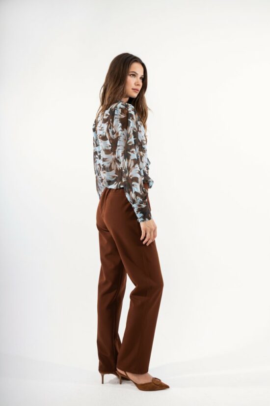 Open Fashion πουκάμισο floral με διαφάνεια και φιόγκο