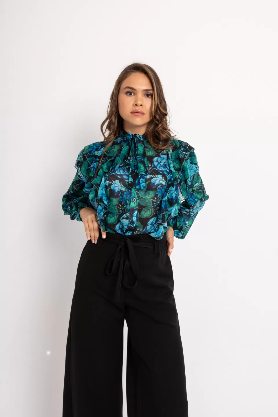 Open Fashion πουκάμισο με φραμπαλά και σχέδια