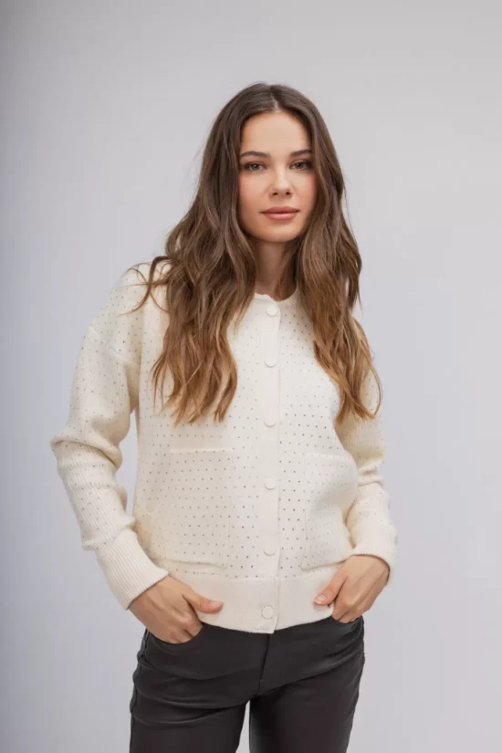Open Fashion ζακέτα-πουλόβερ με strass