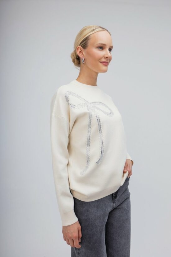 Open Fashion πουλόβερ με διακοσμητικό φιόγκο