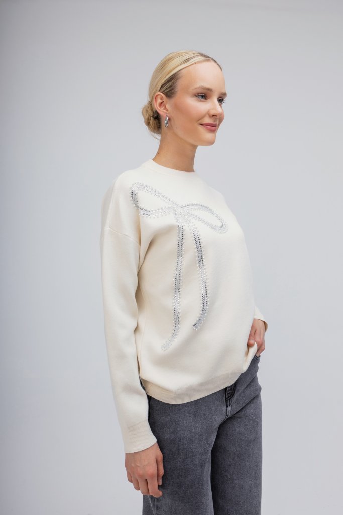 Open Fashion πουλόβερ με διακοσμητικό φιόγκο