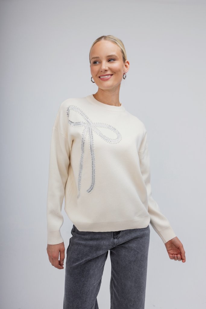 Open Fashion πουλόβερ με διακοσμητικό φιόγκο