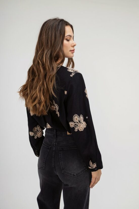 Open Fashion πουκάμισο με boho λουλούδια