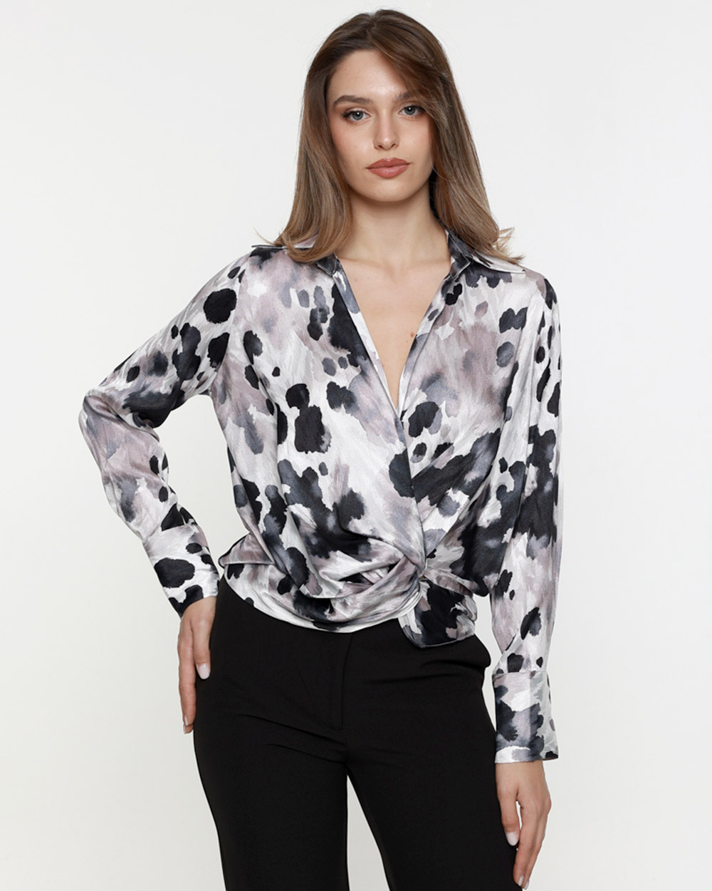 Μπλούζα κρουαζέ animal print