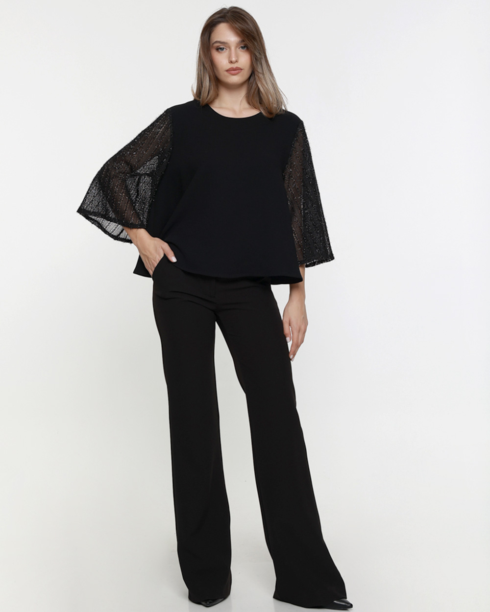 Access Fashion μπλούζα με μανίκια διάτρητα