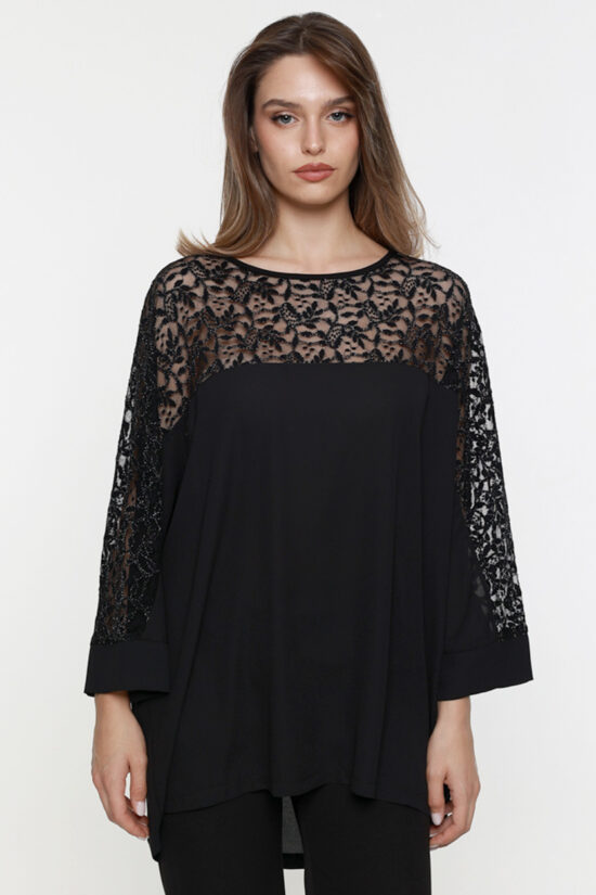 Μπλούζα με λεπτομέρεια δαντέλα