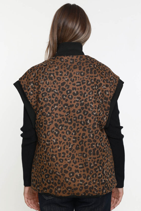 Αμάνικο μπουφάν animal print