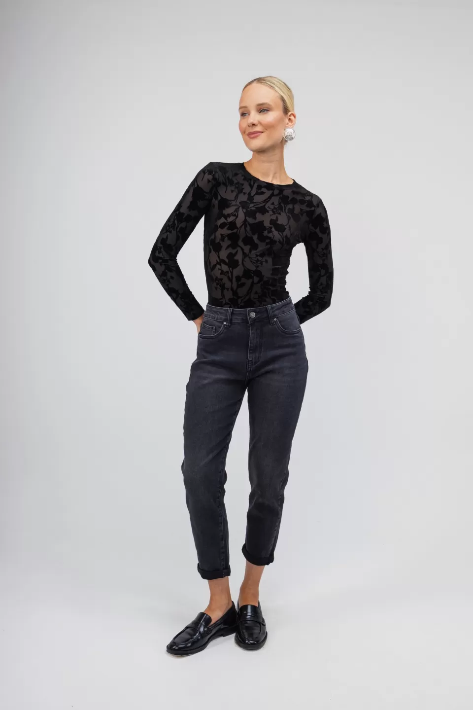 Open Fashion τζιν παντελόνι mum fit