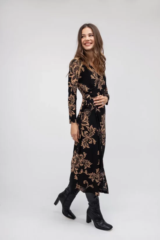 Open Fashion φόρεμα με σχέδια λαχούρια και λουλούδια