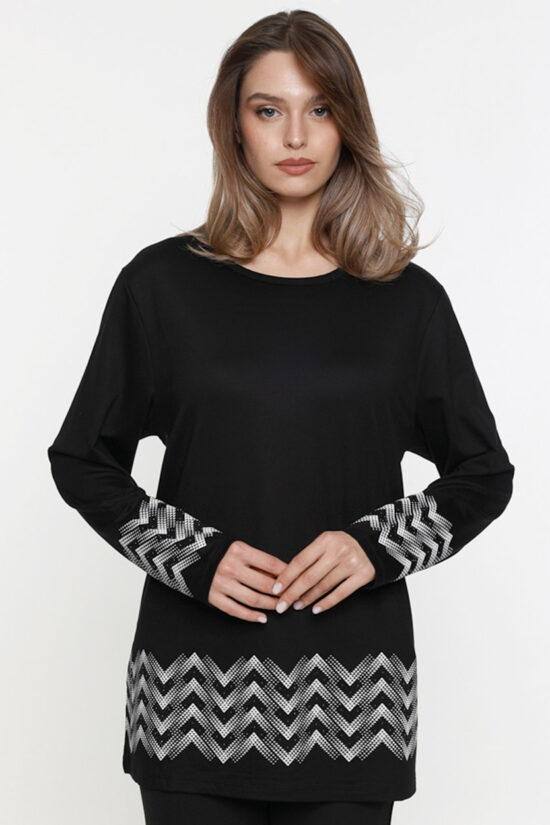 Μπλούζα με τύπωμα και στρας