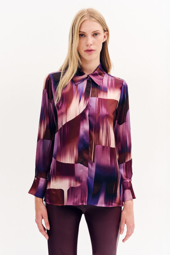 Forel πουκάμισο σατινέ εμπριμέ