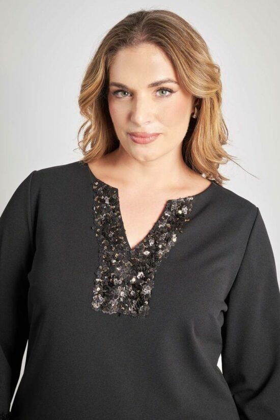 Φόρεμα midi με λεπτομέρεια παγιέτα