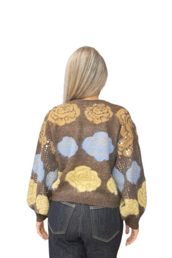 Πλεκτή μπλούζα με παγιέτα