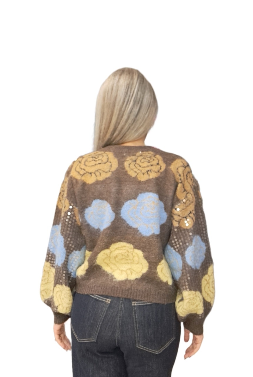 Πλεκτή μπλούζα με παγιέτα