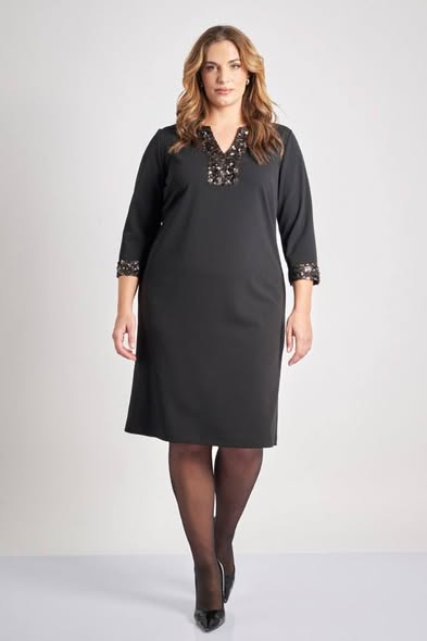 Φόρεμα midi με λεπτομέρεια παγιέτα