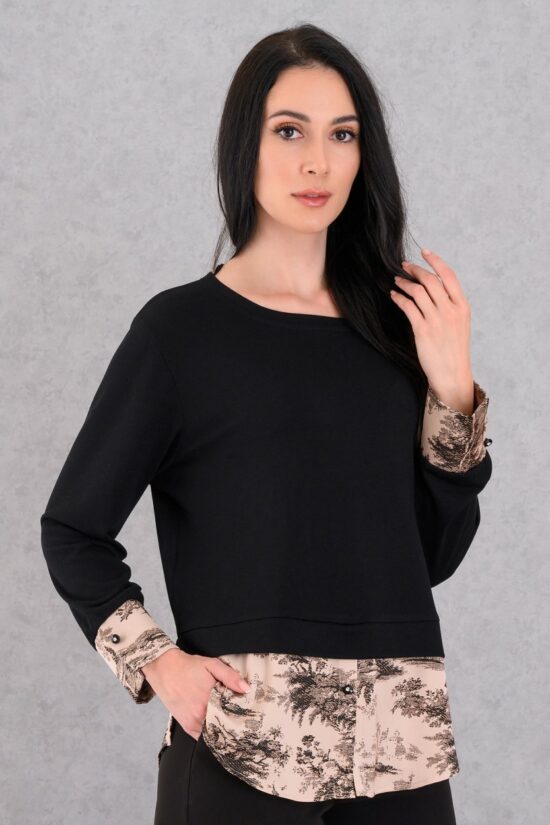 Derpouli μπλούζα με εμπριμέ λεπτομέρειες