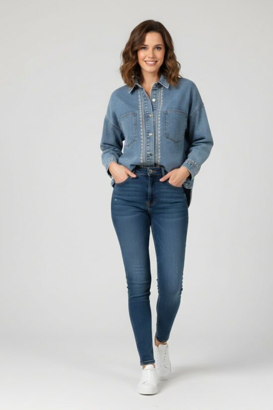 Τζιν πουκάμισο oversized