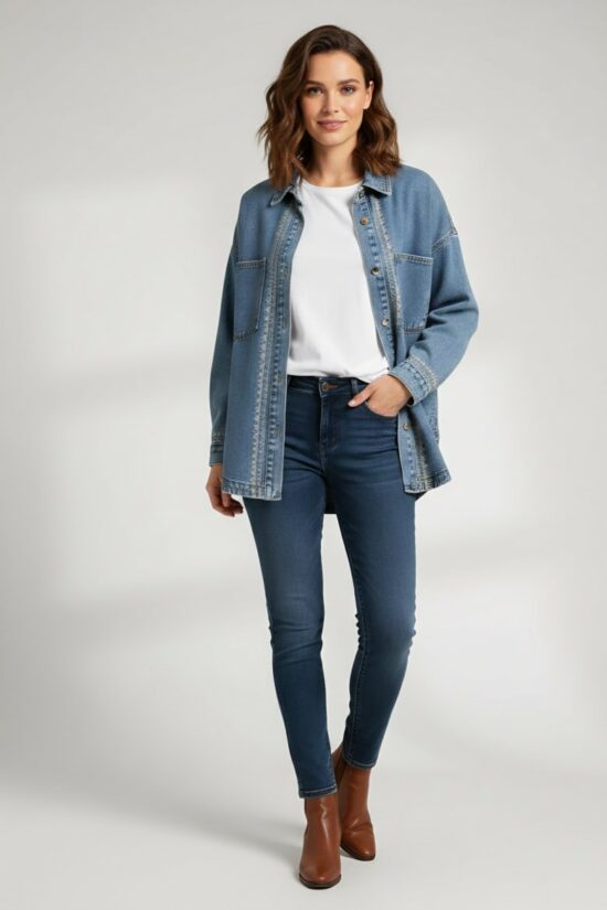 Τζιν πουκάμισο oversized