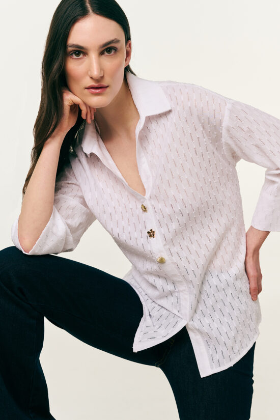 Forel μπλούζα με γιακά και διακοσμητικά κουμπιά