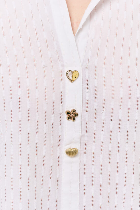 Forel μπλούζα με γιακά και διακοσμητικά κουμπιά