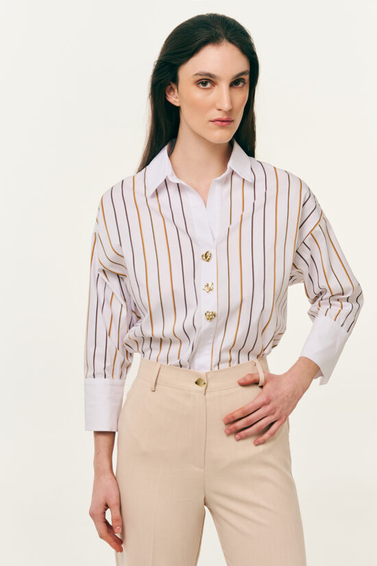 Forel μπλούζα με γιακά και ρίγες